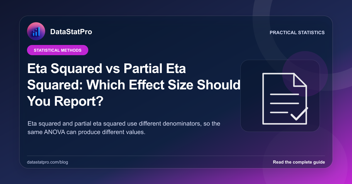 Eta Squared vs Partial Eta Squared: Which Effect Size Should You Report?: illustrated DataStatPro statistics guide