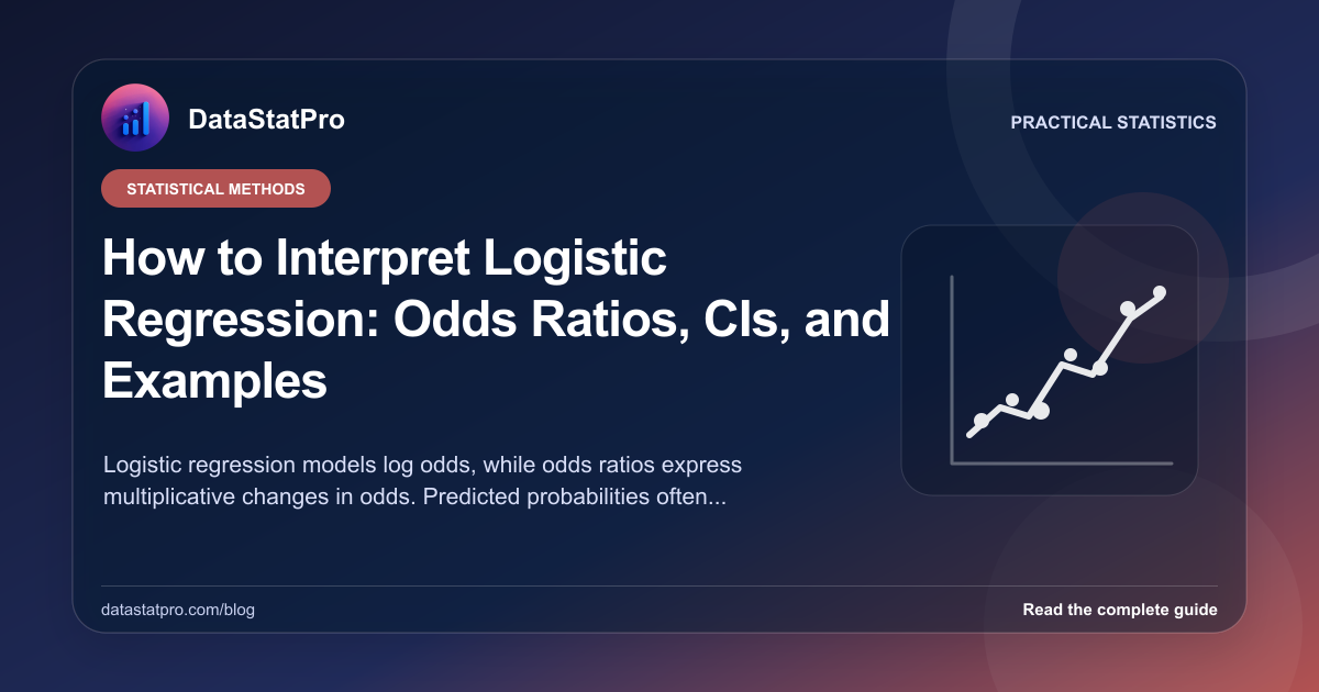 How to Interpret Logistic Regression: Odds Ratios, CIs, and Examples: illustrated DataStatPro statistics guide