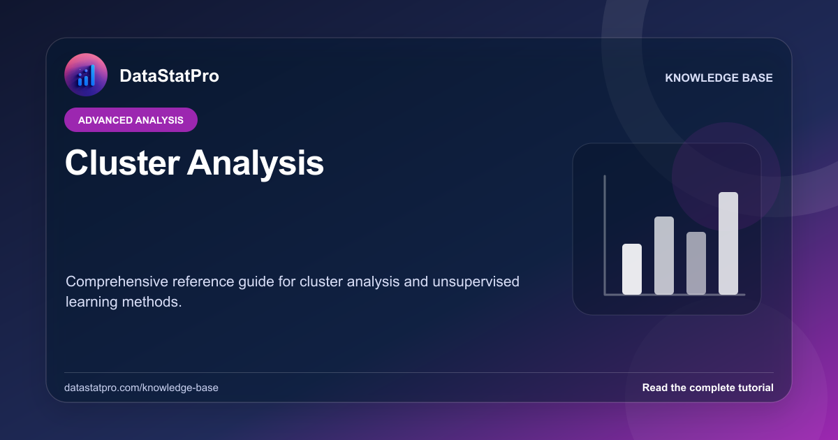 Cluster Analysis: illustrated DataStatPro statistics tutorial