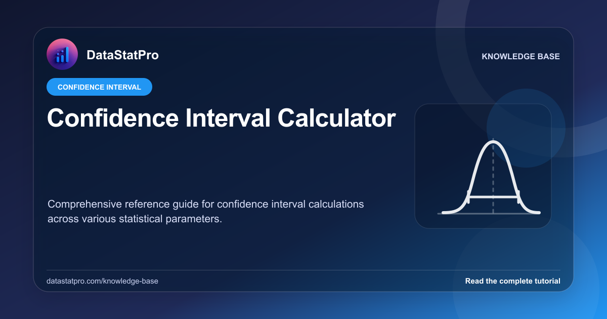 Confidence Interval Calculator: illustrated DataStatPro statistics tutorial