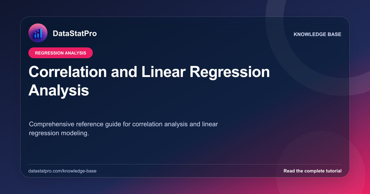 Correlation and Linear Regression Analysis: illustrated DataStatPro statistics tutorial