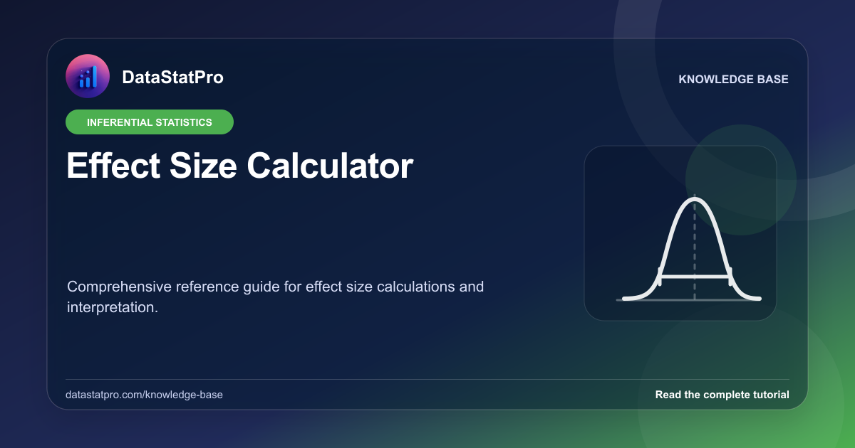Effect Size Calculator: illustrated DataStatPro statistics tutorial
