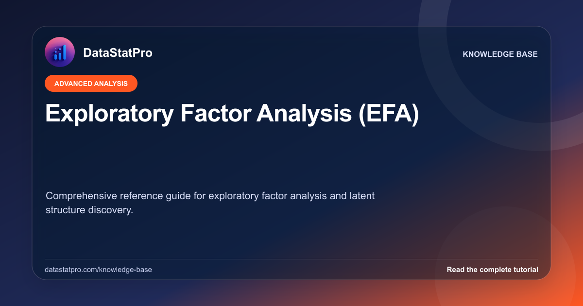 Exploratory Factor Analysis (EFA): illustrated DataStatPro statistics tutorial