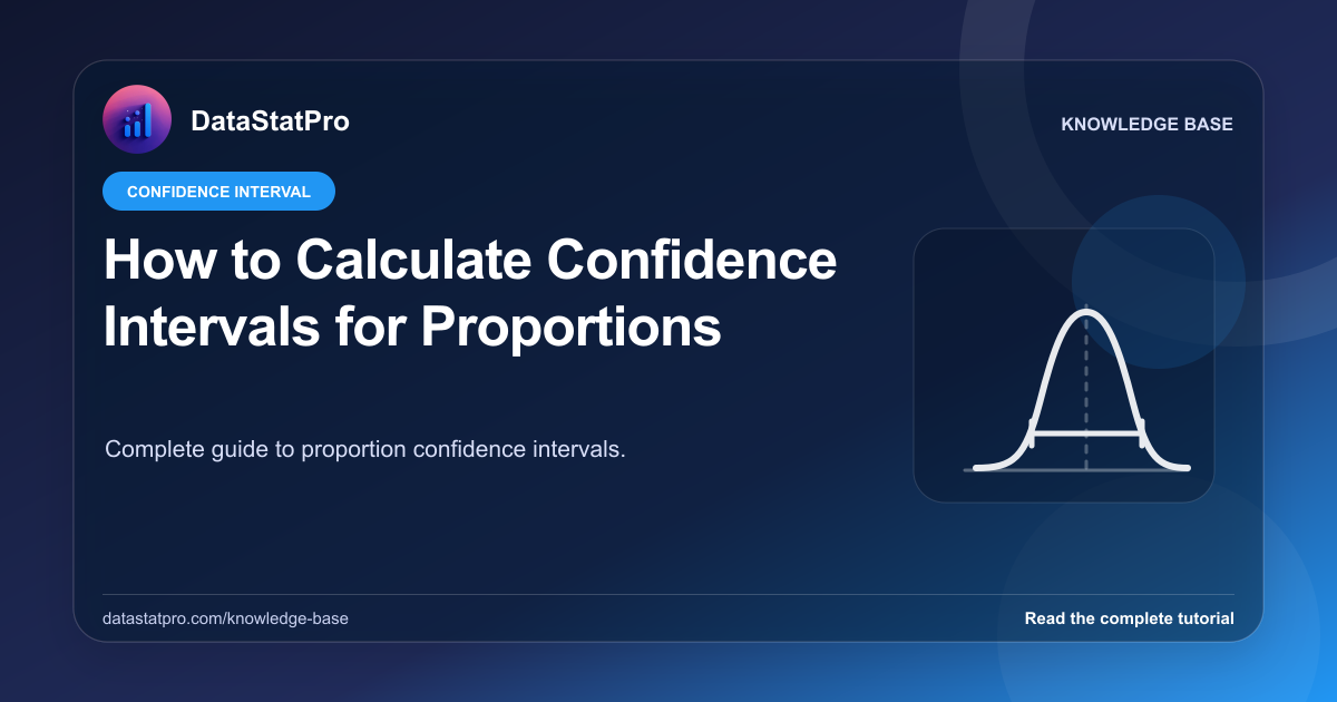 How to Calculate Confidence Intervals for Proportions: illustrated DataStatPro statistics tutorial