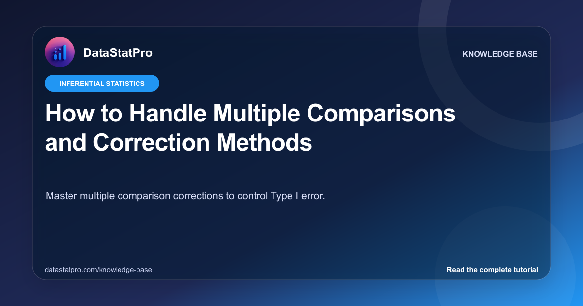 How to Handle Multiple Comparisons and Correction Methods: illustrated DataStatPro statistics tutorial