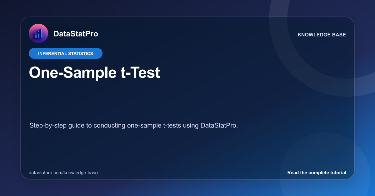 One-Sample t-Test: illustrated DataStatPro statistics tutorial