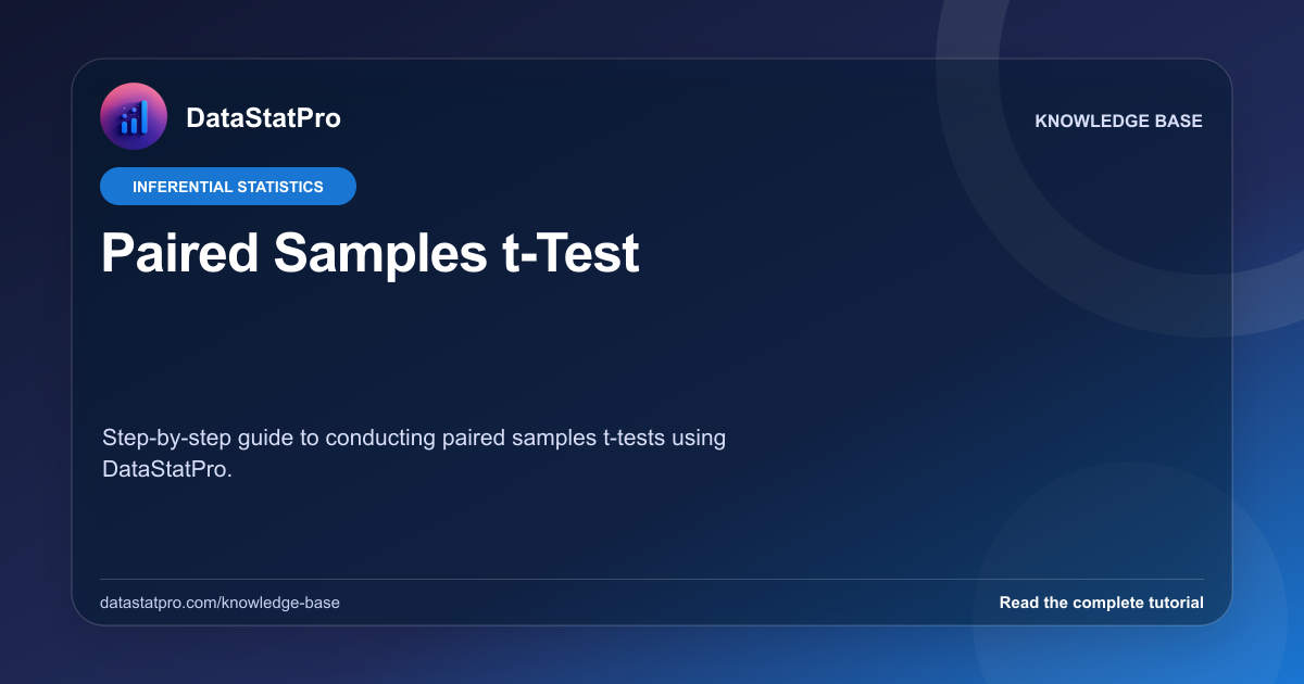 Paired Samples t-Test: illustrated DataStatPro statistics tutorial