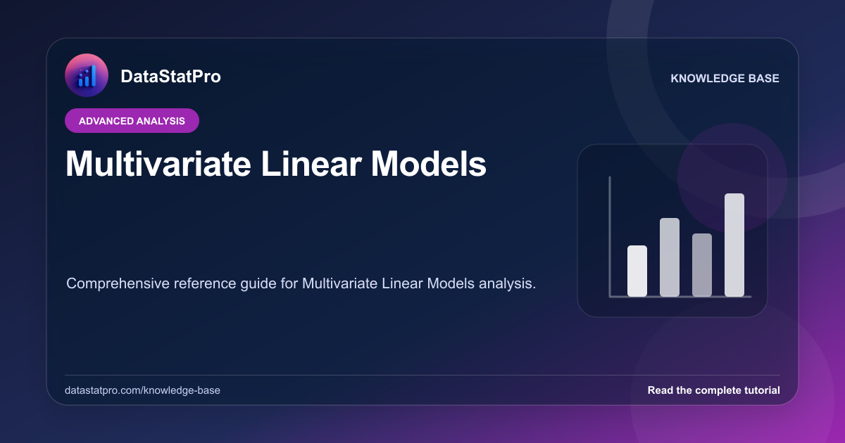Multivariate Linear Models: illustrated DataStatPro statistics tutorial
