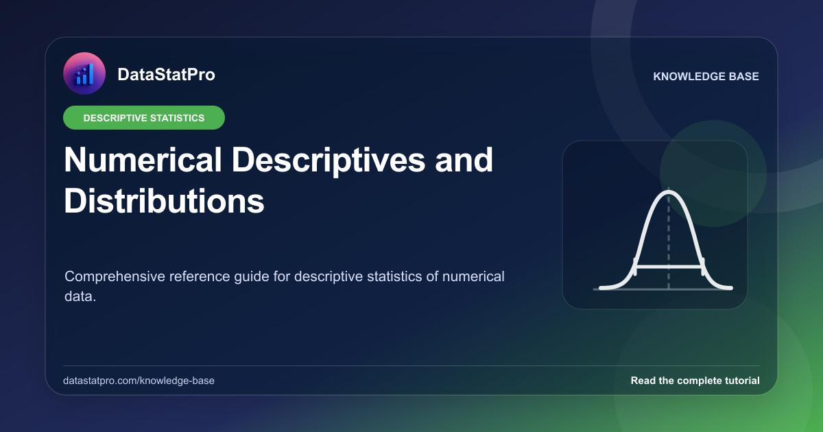 Numerical Descriptives and Distributions: illustrated DataStatPro statistics tutorial