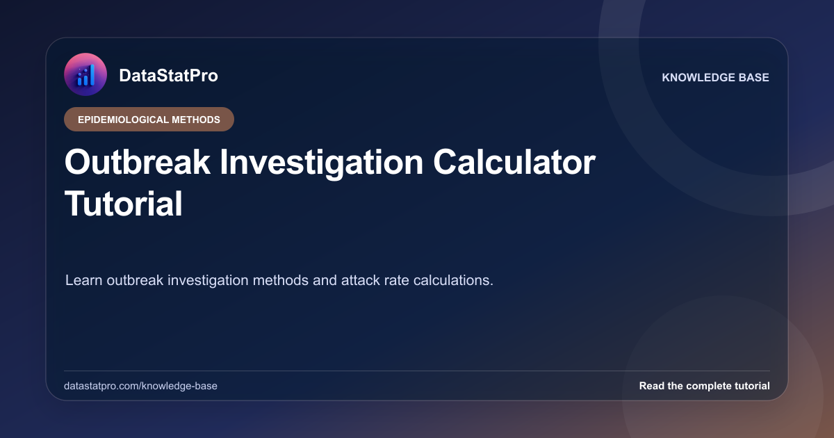 Outbreak Investigation Calculator Tutorial: illustrated DataStatPro statistics tutorial