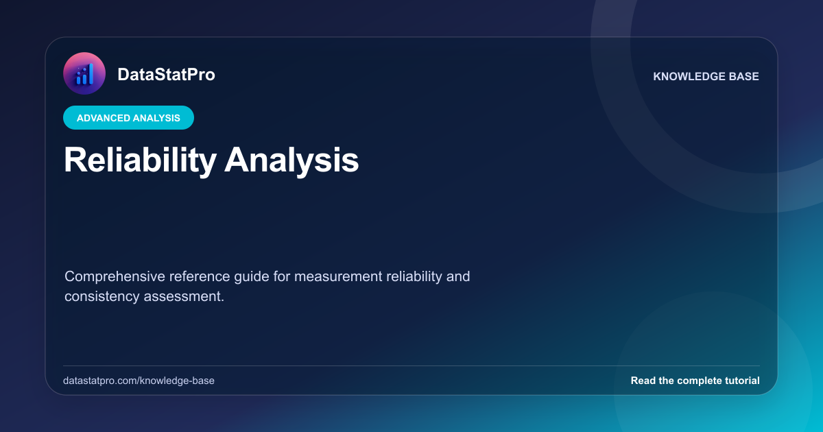 Reliability Analysis: illustrated DataStatPro statistics tutorial