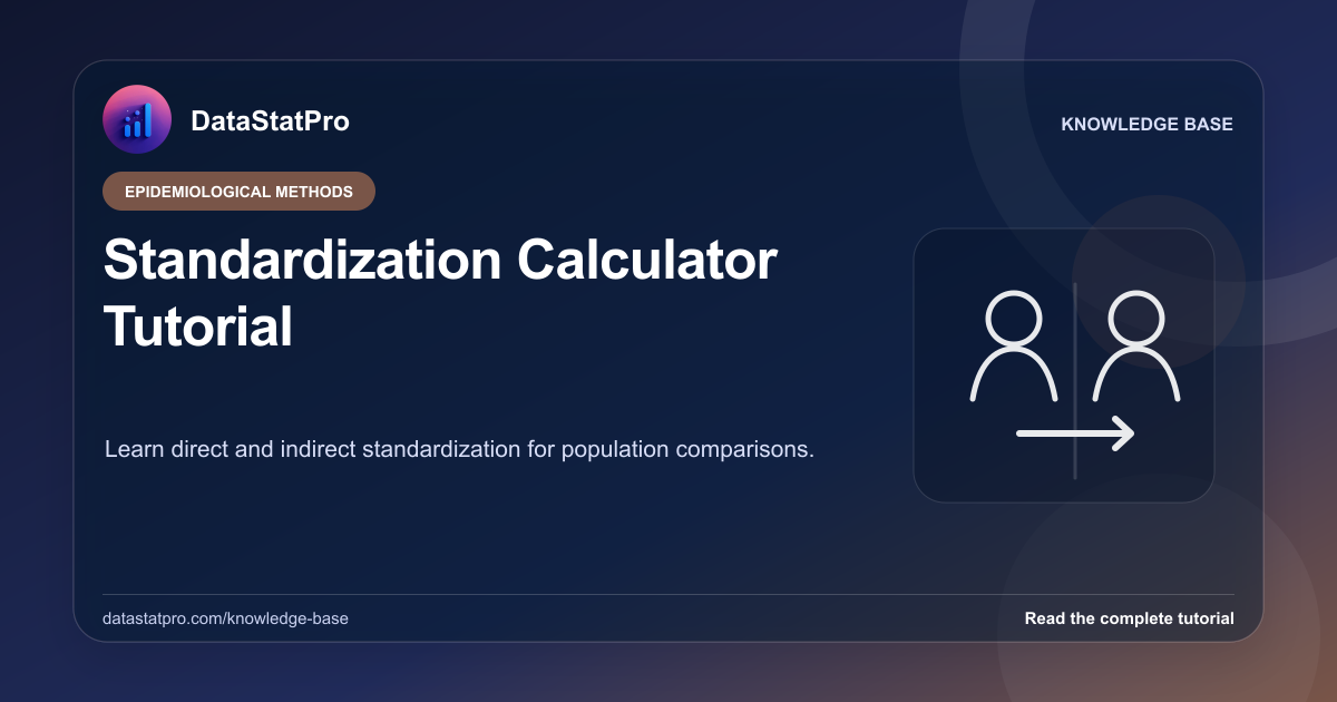 Standardization Calculator Tutorial: illustrated DataStatPro statistics tutorial